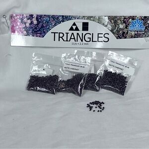 Toho Triangle Beads. Matte Cabernet. 4pk